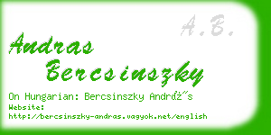 andras bercsinszky business card